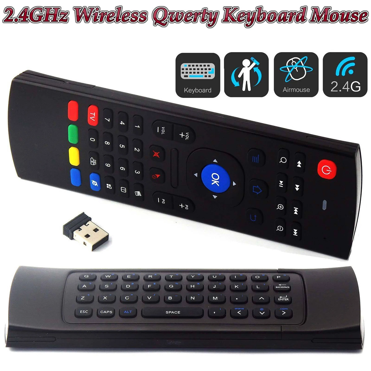 4 в 1 Smart TV пульт дистанционного управления Air Mouse беспроводная клавиатура 2 ГГц