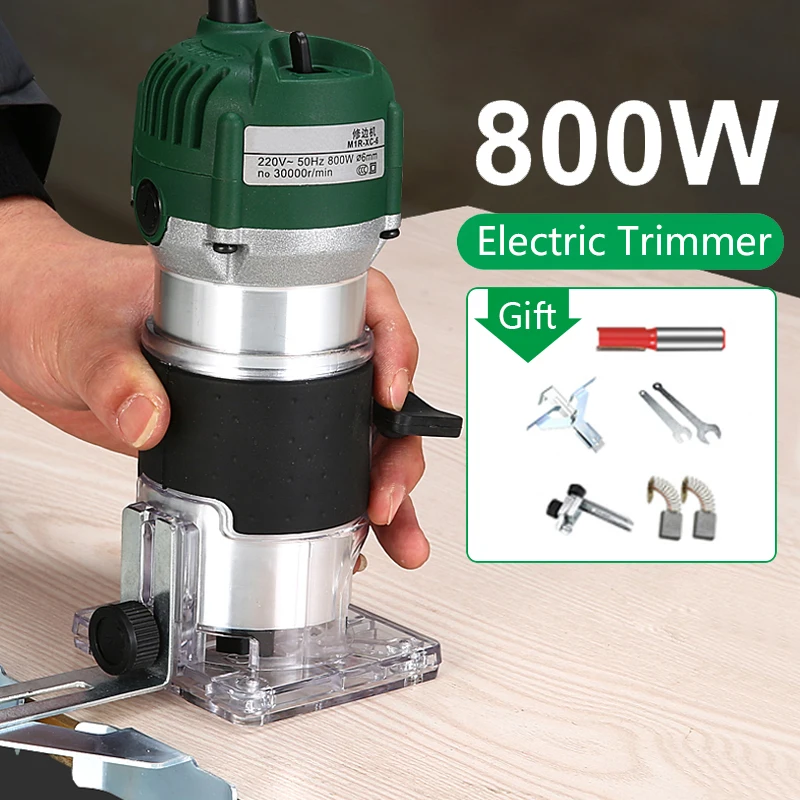 220V Router Wood 800W Electric Trimmer Woodworking Milling Machine Electric Hand Trimmer Wood Edge Router Tool Home DIY