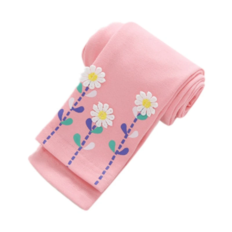 От 2 до 7 лет леггинсы для девочек брюки принцессы с милыми цветами детей Теплые