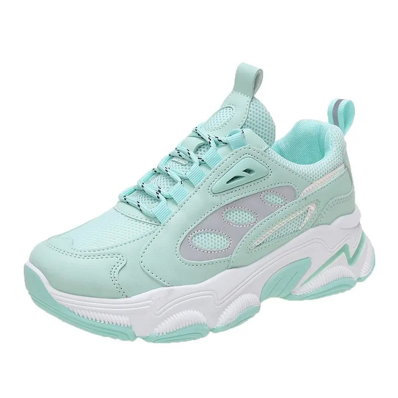 

2020 Women Platform Sneakers Fashion Mesh Casual Shoes Chunky Sneaker Ladies Vulcanized Shoes Woman Lace Up Black White Trainers