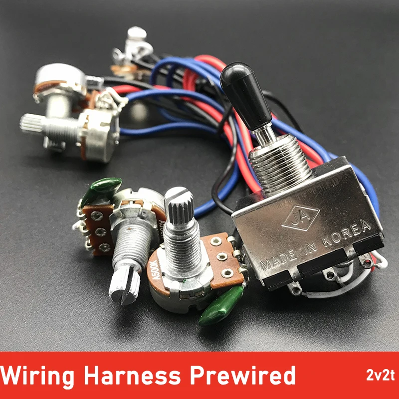 Электрогитары ra предварительно смонтированный монтажный жгут 2v2t 3 way тумблер