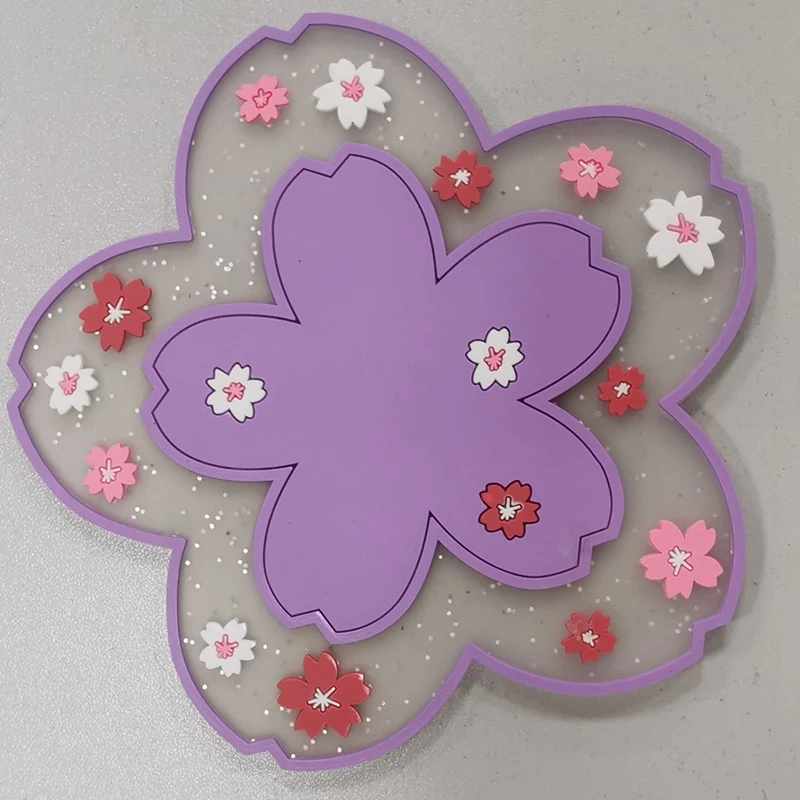 

Sakura Coaster Silicone Coasters for Drinks Fits Any Size of Mugs Macrame Coaster Home Decor Kitchen Gadgets 6 Pieces