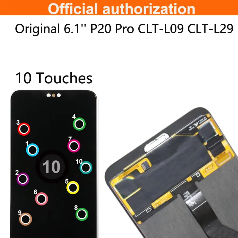 Pantalla ORIGINAL de 6,1 "para Huawei P20 Pro, montaje de digitalizador con pantalla t&aacute;ctil LCD, piezas de reparaci&oacute;n de CLT-L09 de CLT-L29-3