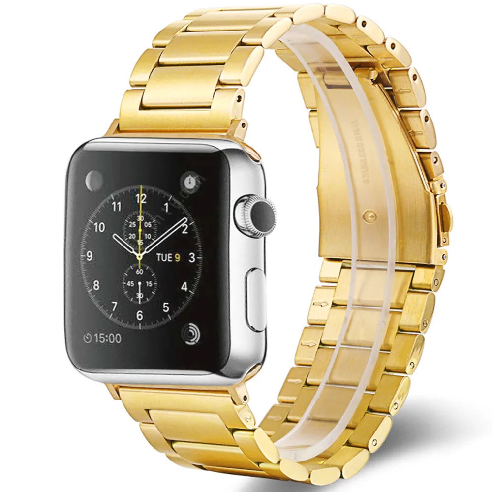 Ремешок из нержавеющей стали для Apple Watch Band 38/42/40/44 мм сменный черный браслет часов
