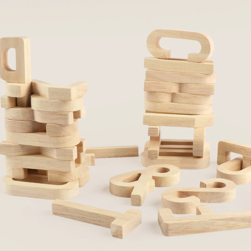 Цифровые магнитные деревянные блоки с буквами игрушки натуральные для детей