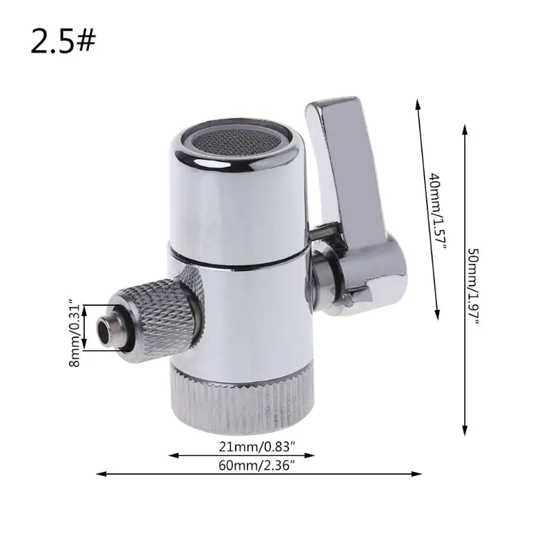 

Water Filter Faucet Diverter Valve Ro System 1/4" 2.5/8" 3/8" Tube Connector