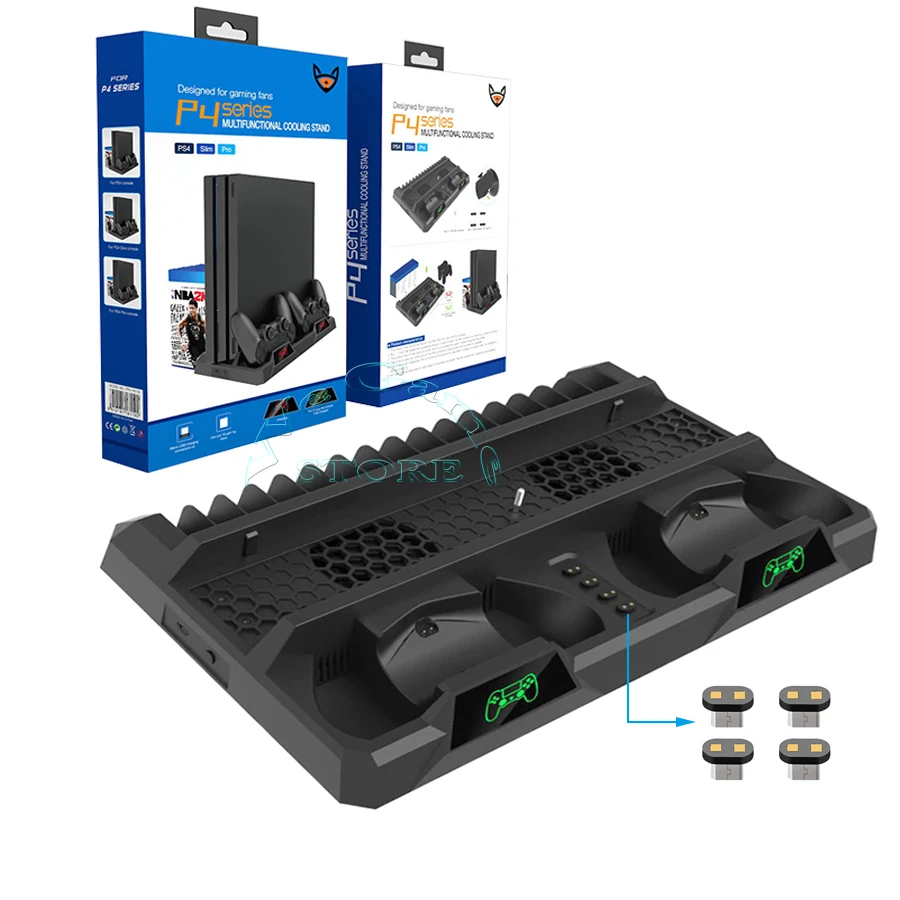 PS4 Pro Slim консоль подставка охлаждающий вентилятор контроллер зарядное устройство зарядная док-станция игры CD хранение Play станция PS 4 аксессуары Поддержка
