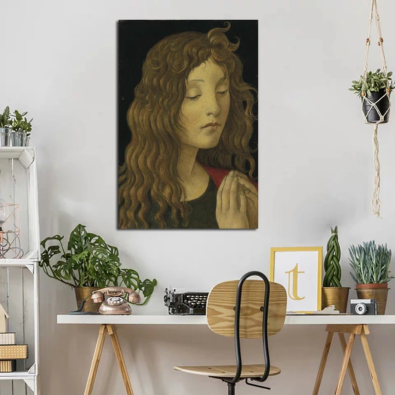 Sandro Botticelli St John The Baptist CCanvas картина Печать Гостиная Украшение дома Современное