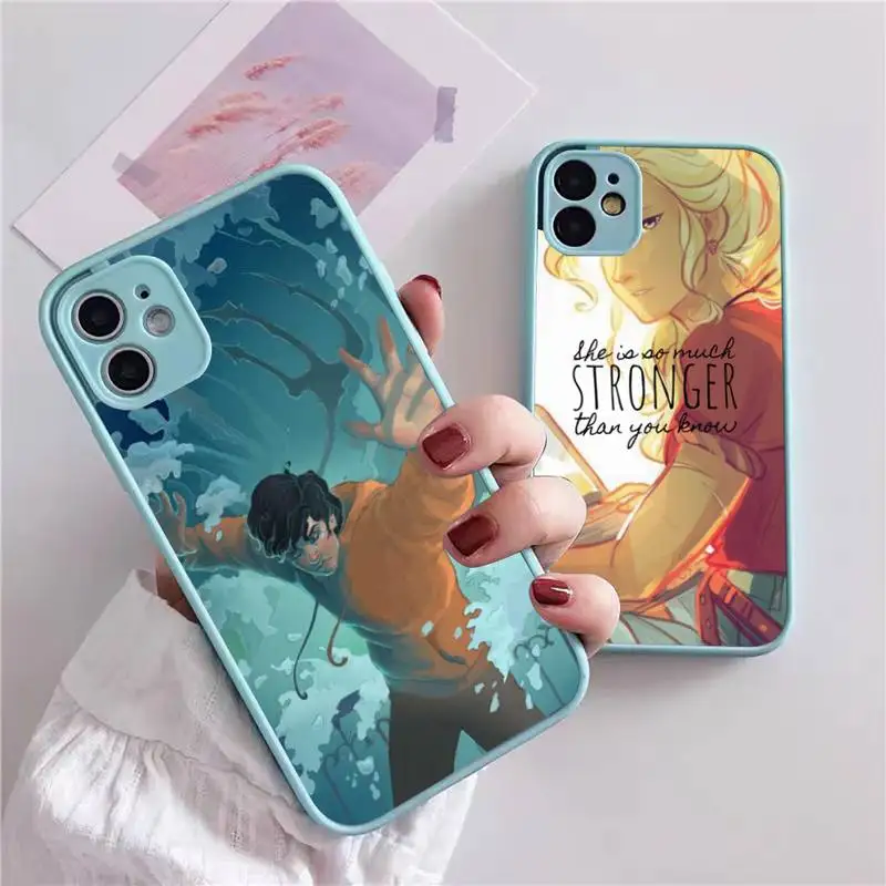 

cartoon Movie percy jackson Phone Case For iphone 13 12 11 xr xs x 7 8 pro max Light blue Soft TPU Silicone Clear Case Cover