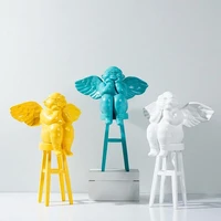 funny angel statue abstract figure sculpture ornaments resin statue home crafts home decoration modern figurines for interior