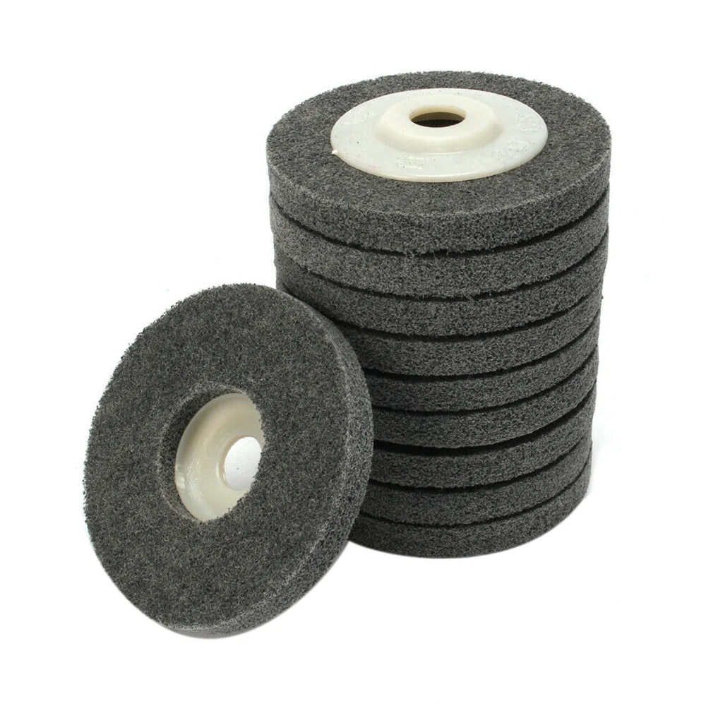 

10pcs 100*12mm Nylon Grinding Disc Flap Wheel For Metal Finish Wood Polishing On Angle Grinder