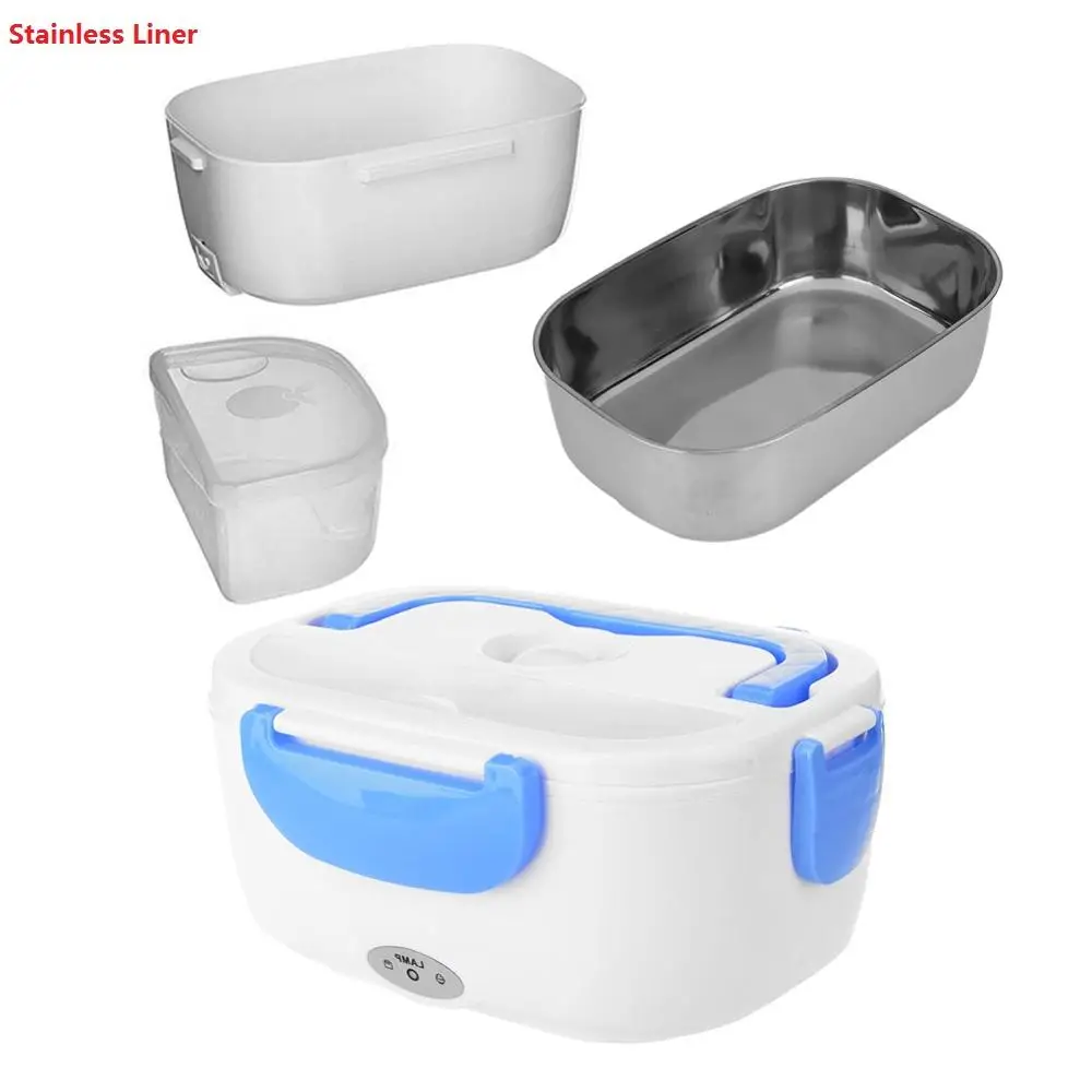 

2 in 1 Car& Home Electric Heated Lunch Box Portable 12V 110V 220V Bento Boxes Food Heater Rice Container US Plug/EU Plug