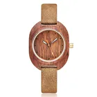 Женские деревянные часы, женские наручные часы, деревянный чехол, кожаный ремешок, Ретро Женские кварцевые наручные часы, женские часы
