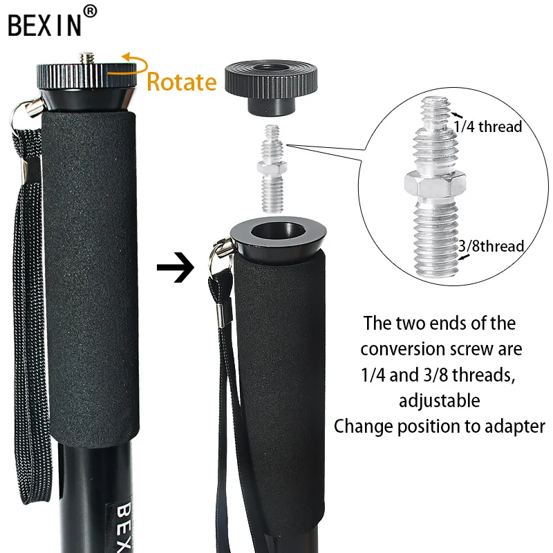 BEXIN алюминий Professional Travel Выдвижная телескопическая портативный легкий ручной монопод для цифровых SLR Камера