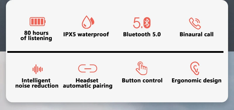 Leic Bluetooth V5.0 беспроводные наушники TWS Handsfree наушники спортивные наушники игровая гарнитура для встречи Noice набор для уменьшения головы