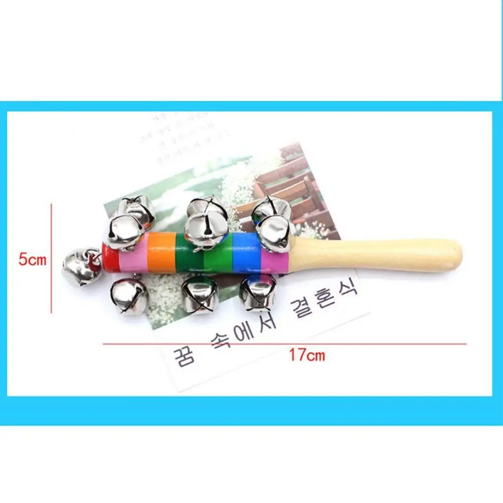 

Baby Wooden Handle Music Toy Activity Bell Musical Instrument Early Education Toy Environmental Protection Wooden Bell