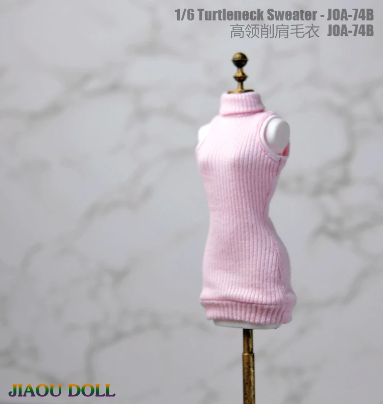 

1/6 Scale Female black pink color JOA-74 sleeveless High-necked Sweater dress clothes for 12 inches Action Figure