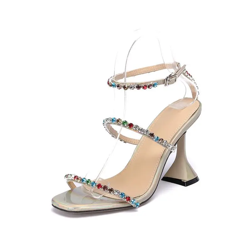 

2020 sandals color diamond wine cup high heel shoes large 42