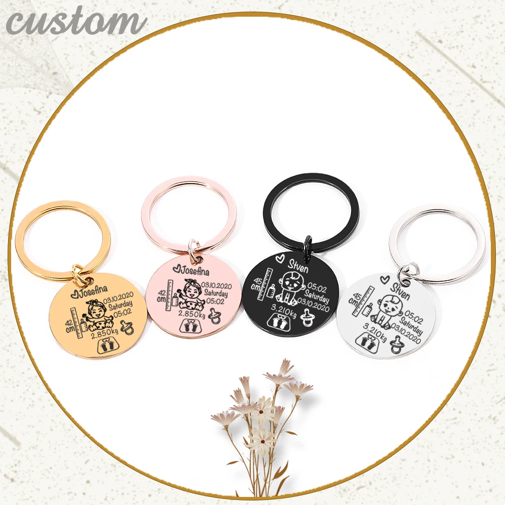 Брелок для ключей мальчиков и девочек персонализированный с именем рождением