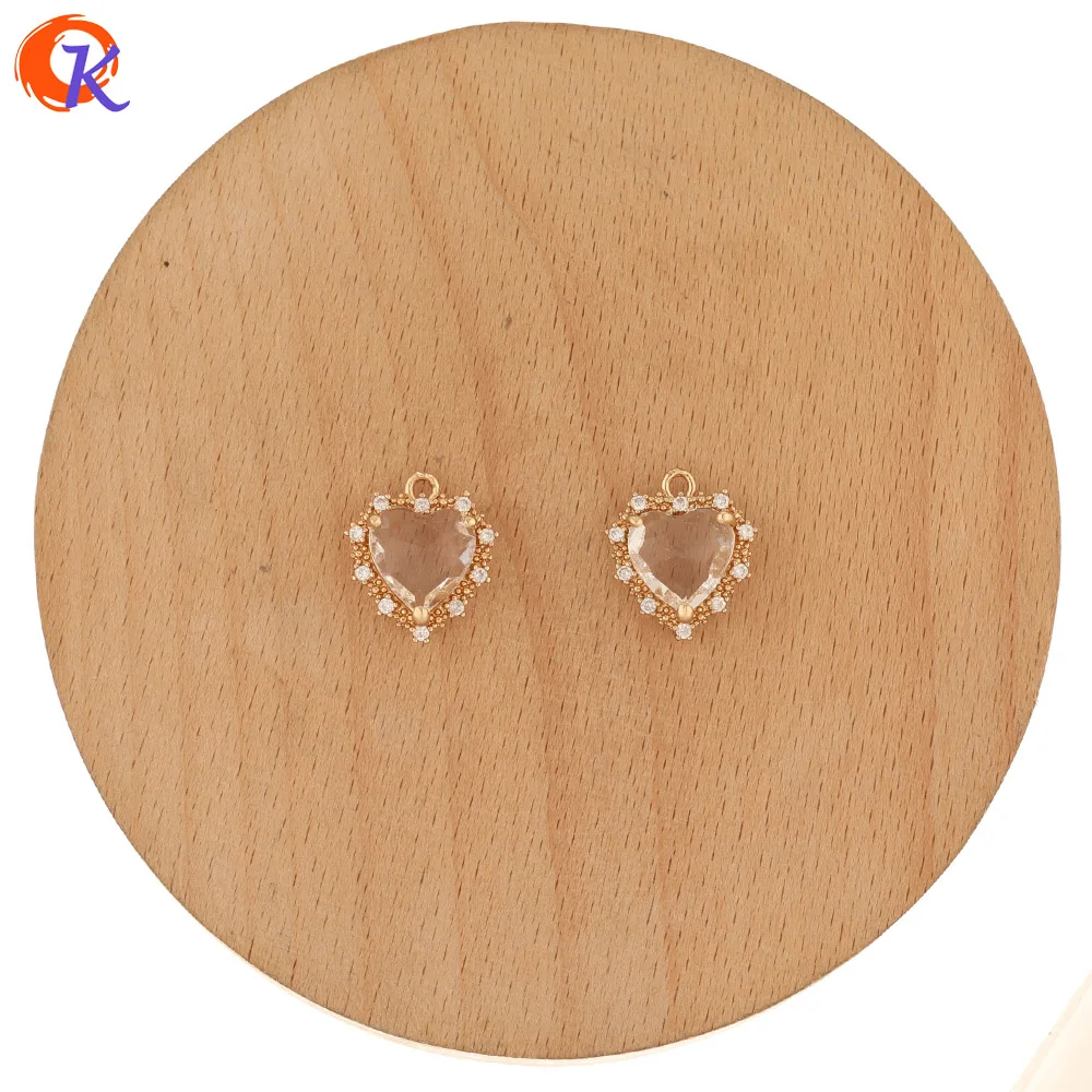 

Cordial Design 50Pcs 14*16MM Jewelry Accessories/Hand Made/Crystal Charms/Heart Shape/Earring Findings/DIY Making/CZ Pendant