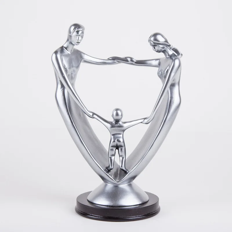 Simples e Moderno Modelo de Família Escritório em Casa Decoração Estatuetas Figuras Abstratas Estátua Resina Artesanato Ornamento R794