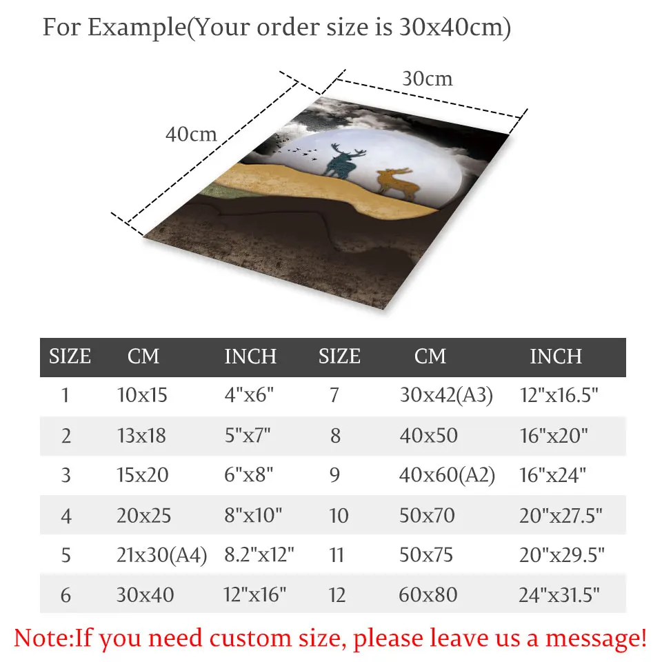 Абстрактный постер с изображением гор оленей холста картина темные облака