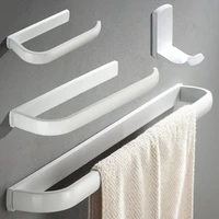 white bathroom accessories sets wall mounted creative brass wc paper holder metal towel bar key coat robe holder bath hardware