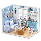 Деревянный кукольный домик сделай сам, миниатюрный комплект, крошечные домики Roombox, Сборная модель, кукольный мини-домик, мебель, игрушки для детей, подарки на день рождения