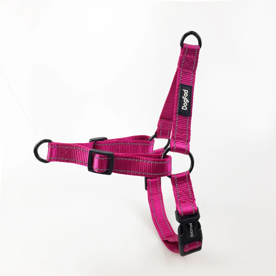 Rose harness Легкоходный поводок для собак, Нейлоновый Регулируемый поводок для собак, для маленьких, средних, больших, два поводка, крепления, тренировочный поводок для бега - Цвет: Rose harness