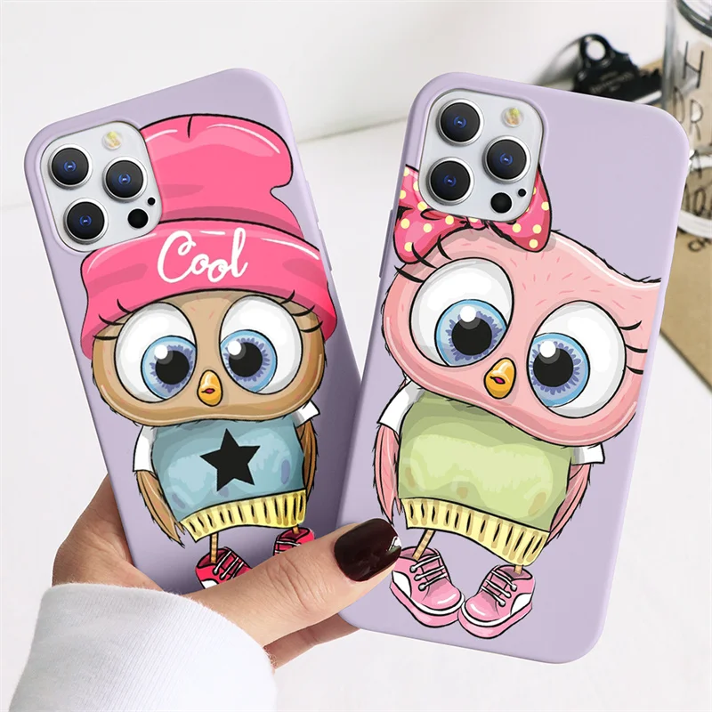 owl phone case for iphone 13 12 pro xs max mini xr x 10 6 6s 7 8 plus se 2 shell soft tpu for iphone 11 pro max cover funda bags free global shipping