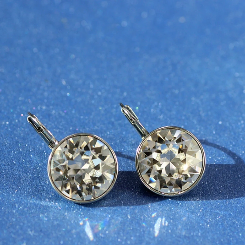 Серьги-кольца с австрийскими хрустальными Стразы для женщин и девушек свадебные