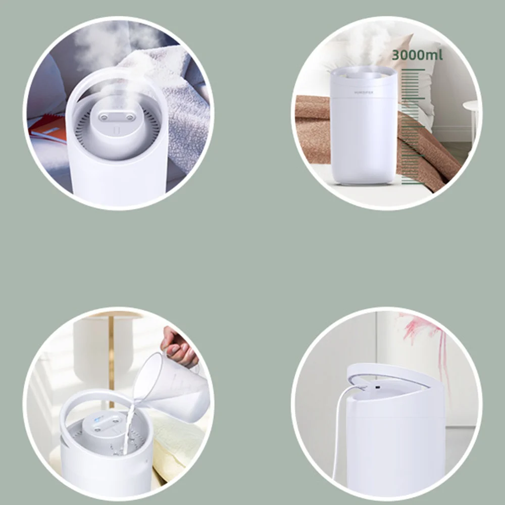 

High Quality Aromatherapy 3L Large Capacity Dual Spray Desktop Humidifier for Household Use