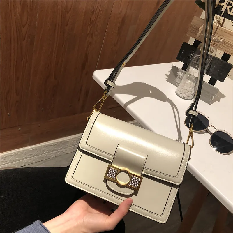 

Fashion Retro Genuine Leather Messenger Bags for Women Classic Solid Color Small Square Bags Elegant Shoulder Crossbody Bags
