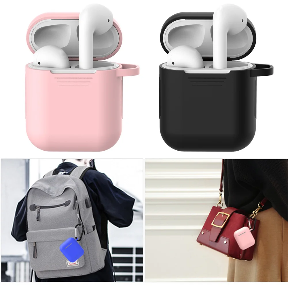 Силиконовый противоударный чехол для наушников защитный AirPods 2 го поколения с