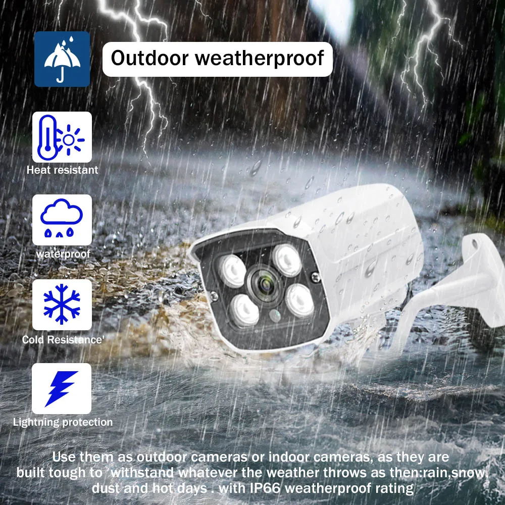 

AHCVBIVN H.265 AI 5MP POE Face Detection security IP Camera Outdoor Audio Video Surveillance For NVR System 4Array Camera