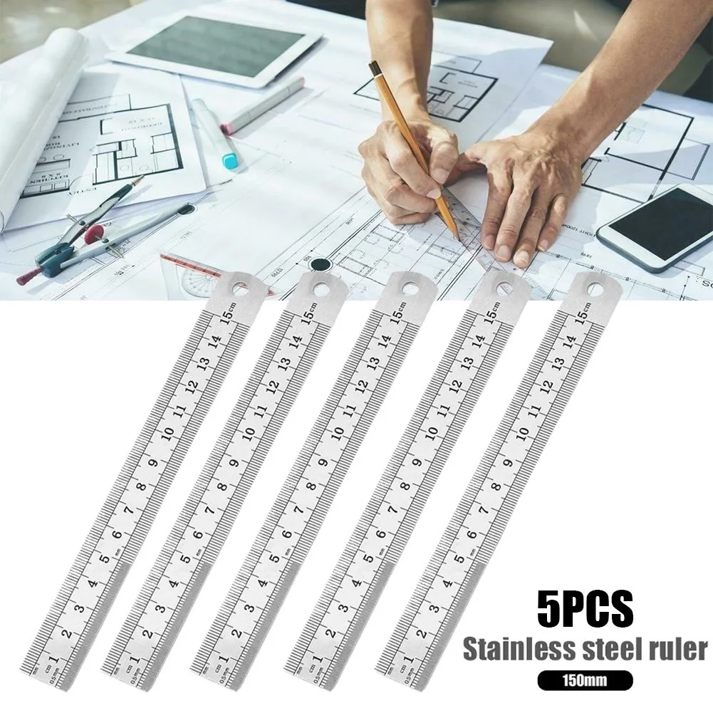 

15cm Straight Ruler 6 Inch Dual Side Measurement Measuring Tool Precision