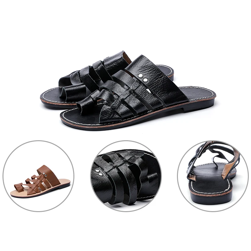 

Летние женские сандалии Cecilia с регулируемыми ремешками-кожаные плоские