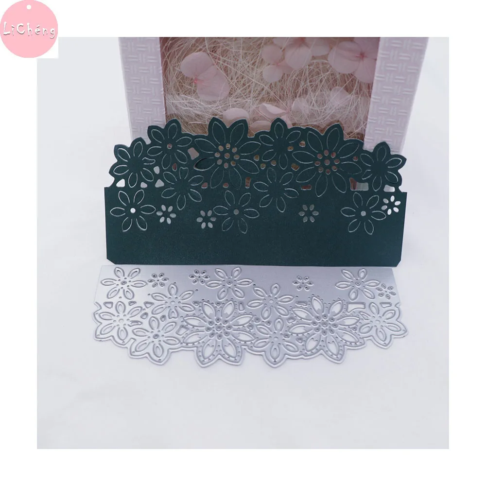 Металлические Вырубные штампы с цветочным краем скрапбукинг Рукоделие сделай