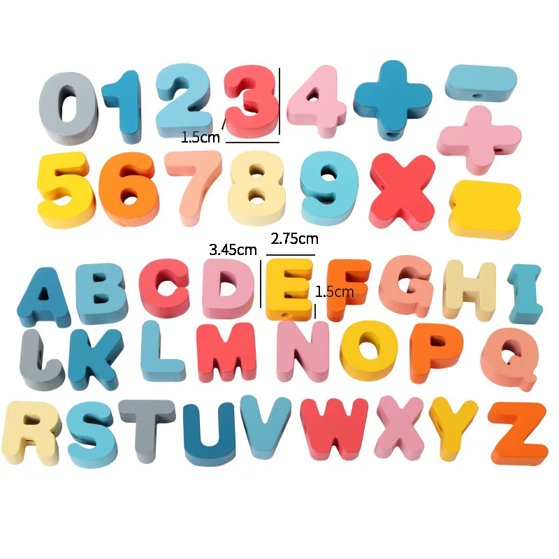 Baby Wooden Beads Toys Cartoon Fruit Animal Stringing DIY Threading Beads Monterssori Educational Toys For Children Gift