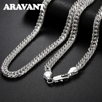 925 stamp silver 6mm necklace chain for men women fashion jewelry