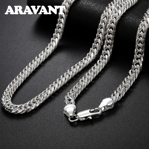 Aravant 925 серебро 6 мм цепочка для мужчин и женщин модные ювелирные изделия