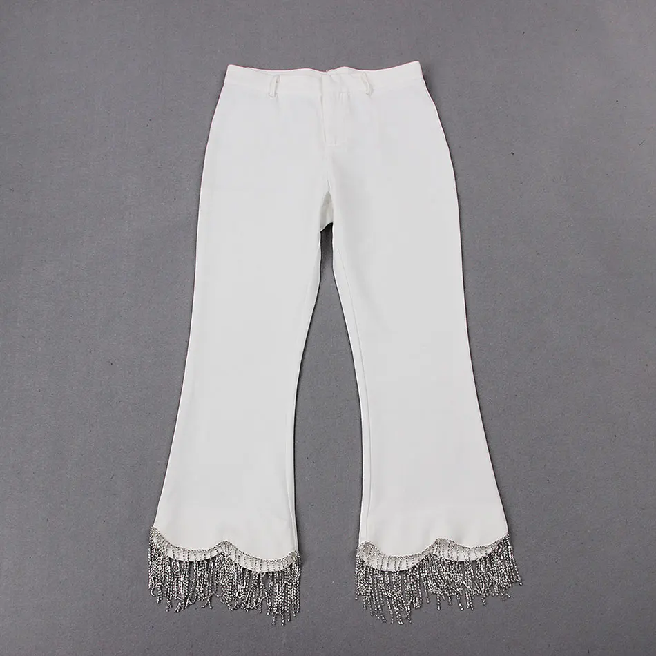 Модные женские белые Костюмные брюки белый комплект соблазнительные прямые с