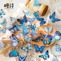 40 pcs vintage butterfly stickers set diy scrapbook decoration material pet craft supplies for album journals planner laptops