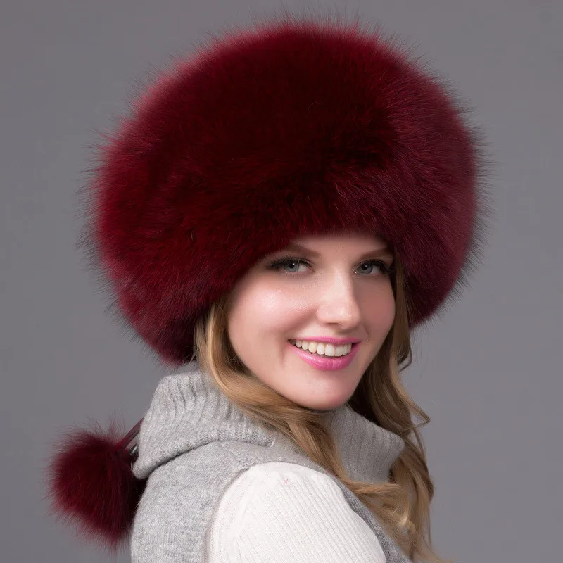 

Russian Fashion Fur Lei Feng Lady Hat A Real Raccoon Fur Hat Natural Fur Warm Fluffy Tailless Winter Warm Fur Hat