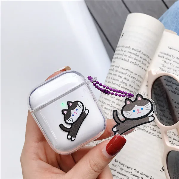 Милый мультяшный Кот с подвеской Чехлы для Apple Airpods защитный чехол фруктовый узор беспроводные Bluetooth наушники силиконовый мягкий чехол - Цвет: style - 4