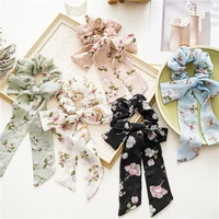 cute women hair ring stylish fashion sweet flowers soft colorful all match style elegant temperament nice elastic rubber band