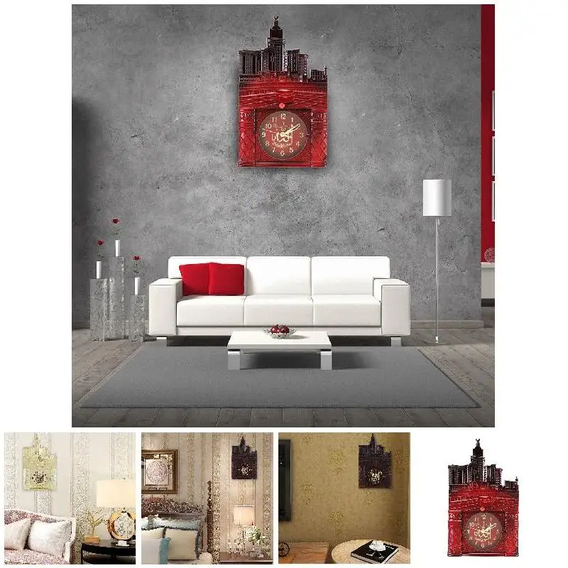 Винтажные настенные часы с изображением Исламской мечети Azan мусульманская