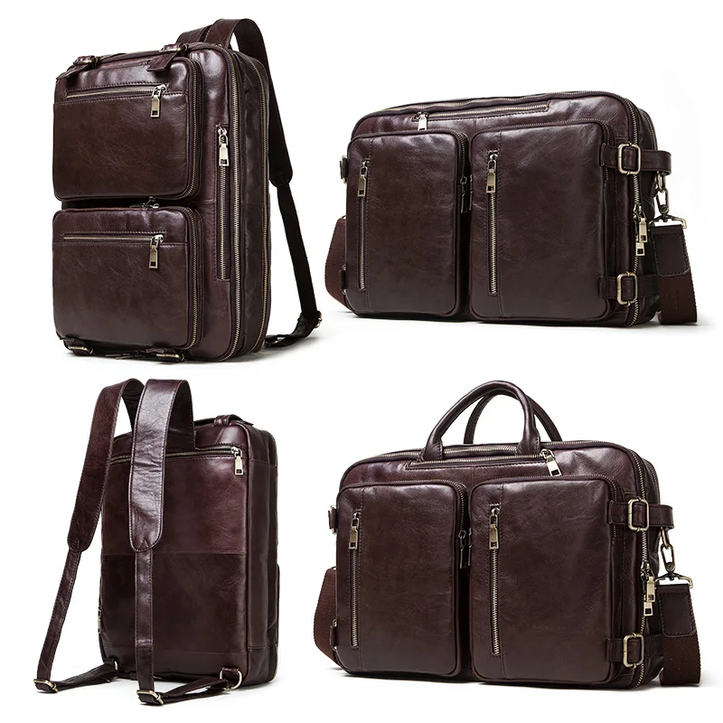 GZCZ 100% натуральная кожа мужская сумка портфель качественный дорожный деловая на