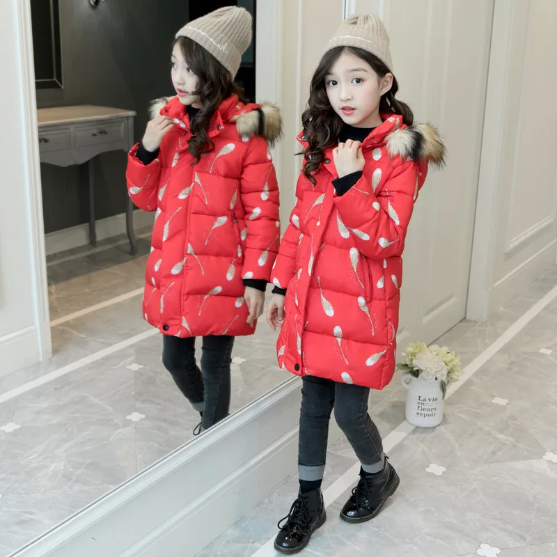 Модная зимняя детская одежда в западном стиле для девочек плотное хлопковое