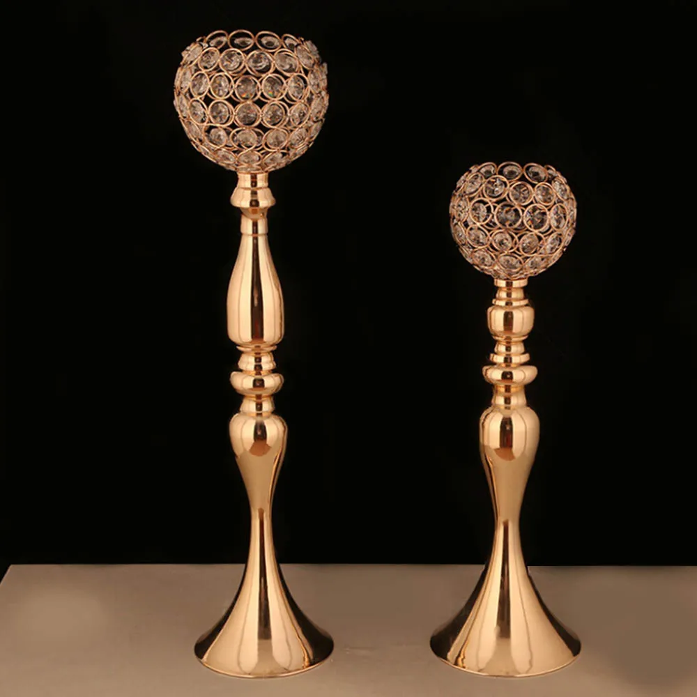 Креативные золотые свадебные канделябры центральные настольные подсвечники